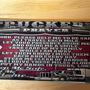 A truckers prayer car tag